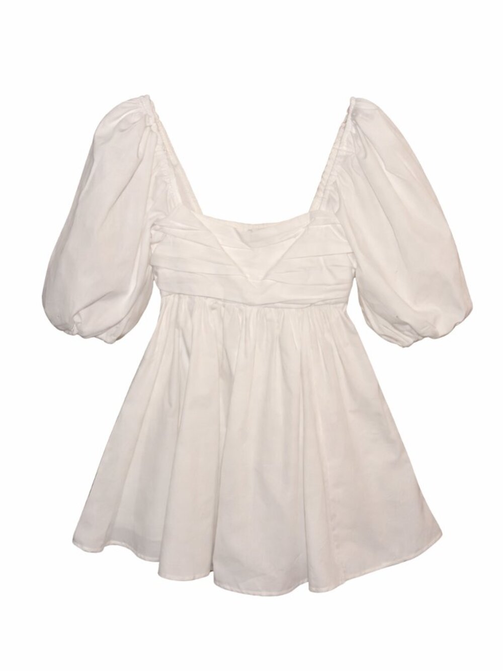 Abercrombie & Fitch Romantic Cottagecore Puff Sleeve Mini Dress /White Small - Picture 2 of 6